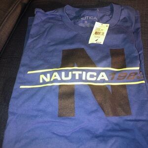 Nautica Blue Tee with Bold Logo